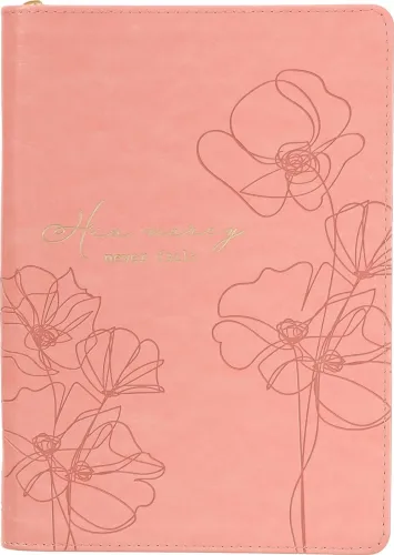 Mercy Blossom Pink Faux Leather Journal with Zipper Closure