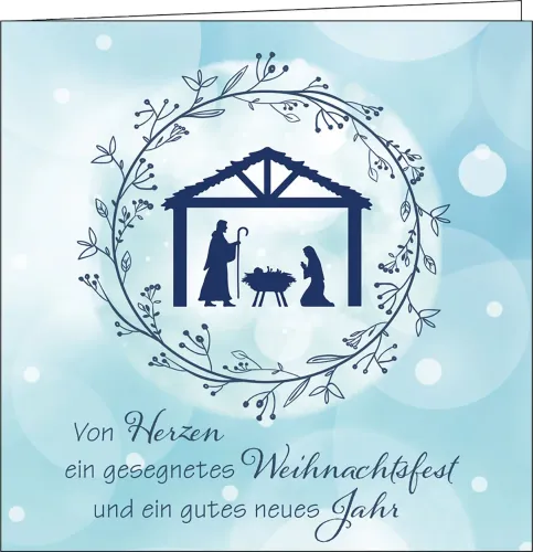 Kleinkarte von Herzen ein gesegnetes Weihnachtsfest und ein gutes neues Jahr