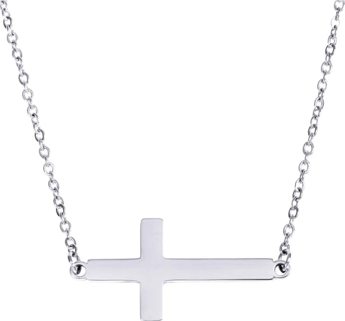 Kreuz - Halskette mit Anhänger aus Edelstahl