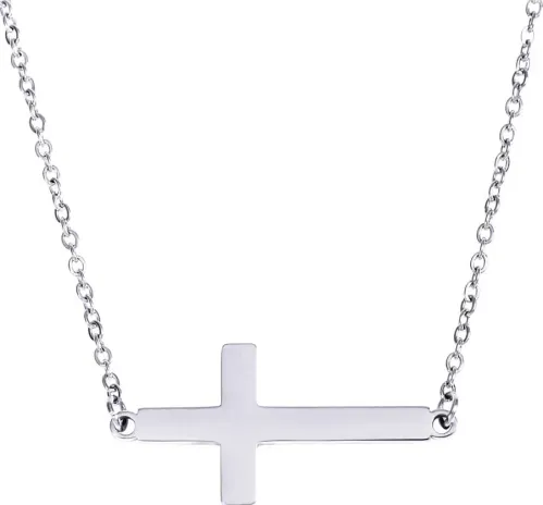 Kreuz - Halskette mit Anhänger aus Edelstahl