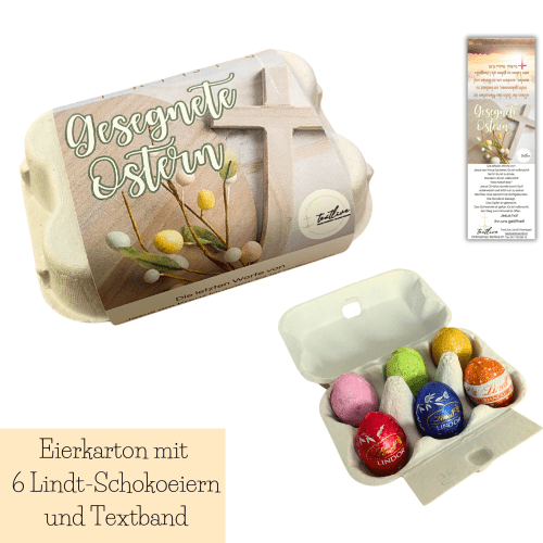 Eier-Karton "Frohe Ostern - ER ist auferstanden"