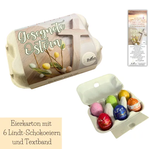 Eier-Karton "Frohe Ostern - ER ist auferstanden"