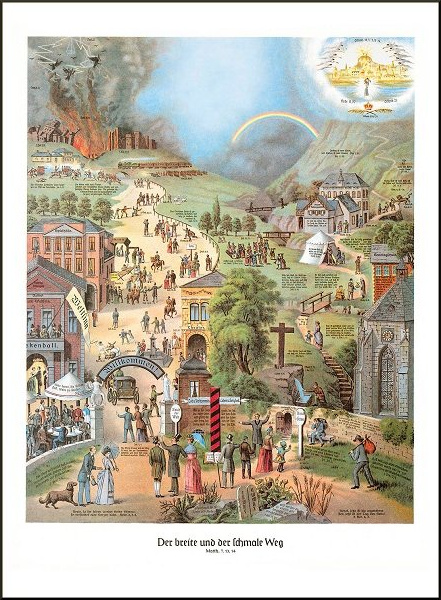 "Der breite und der schmale Weg" Poster 40x55cm