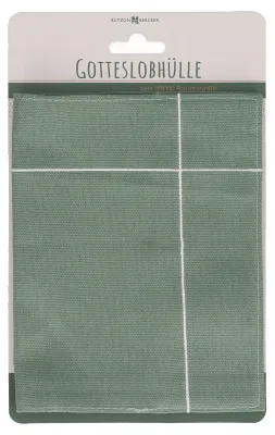 Buchhülle petrol - Mit aufgesticktem Kreuzmotiv