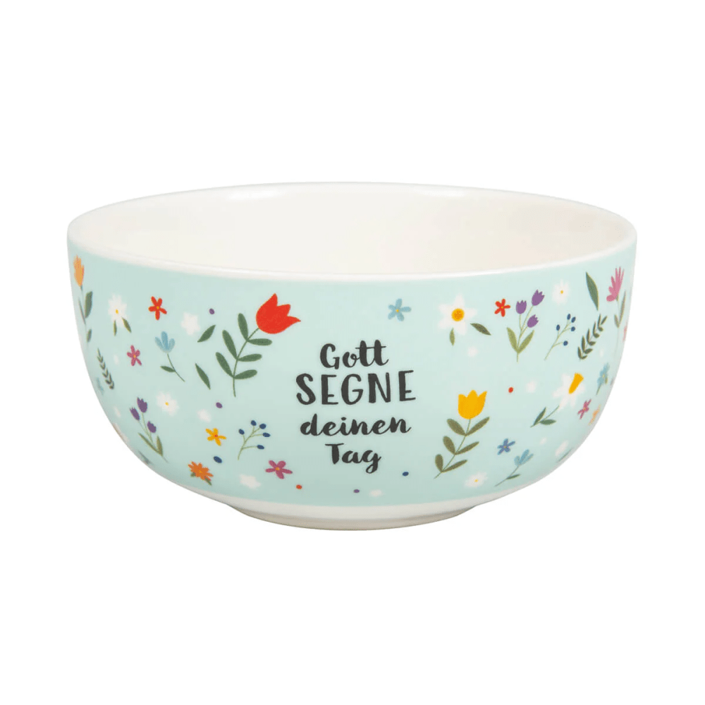 Müslischale - Gott seigne deinen Tag - 400ml, Blumenmotif