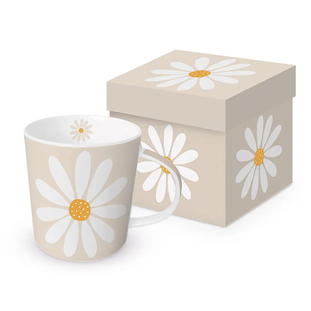 Tasse - Happy Flower - beige, 400ml