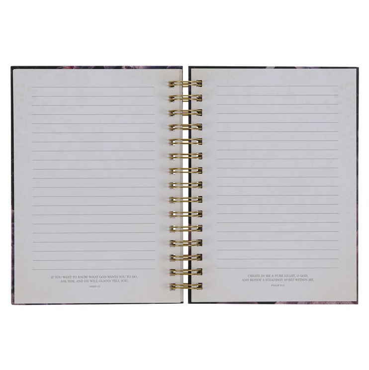 Notizbuch - His Mercies / Seine Barmherzigkeit / Kla 3:22-23 - mit Spiralbindung, violett,...