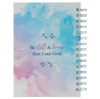 Notizbuch - Be still / Sei ruhig / Ps 46:10 - mit Spiralbindung, pastell Aquarell