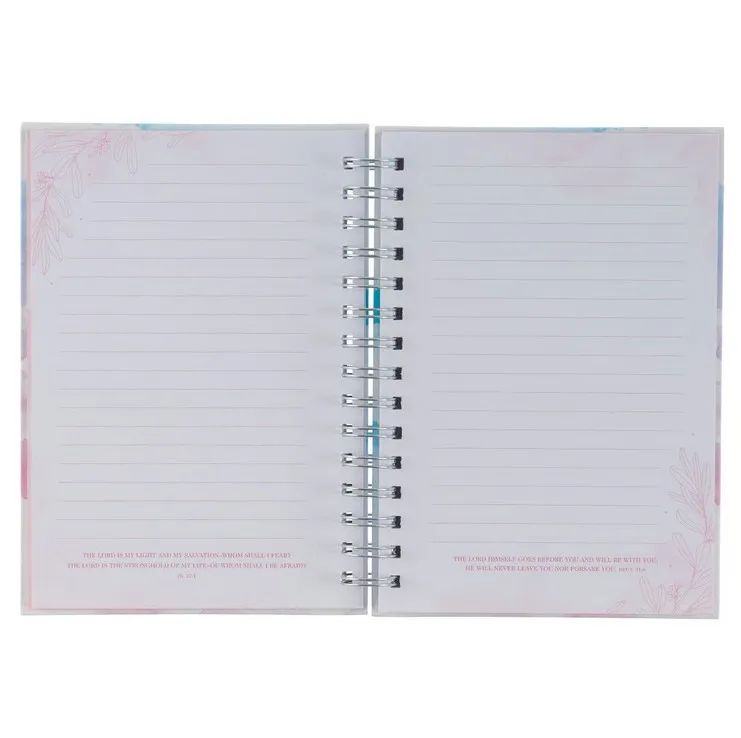 Notizbuch - Be still / Sei ruhig / Ps 46:10 - mit Spiralbindung, pastell Aquarell