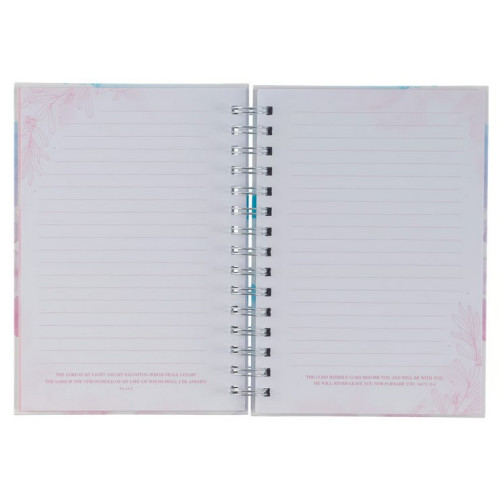 Notizbuch - Be still / Sei ruhig / Ps 46:10 - mit Spiralbindung, pastell Aquarell