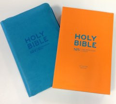 Englisch, Bibel New International Version, cyan blau, Reissverschluss