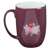 Tasse - Erstaunliche Gnade - burgund, Blumenmotif, 444ml