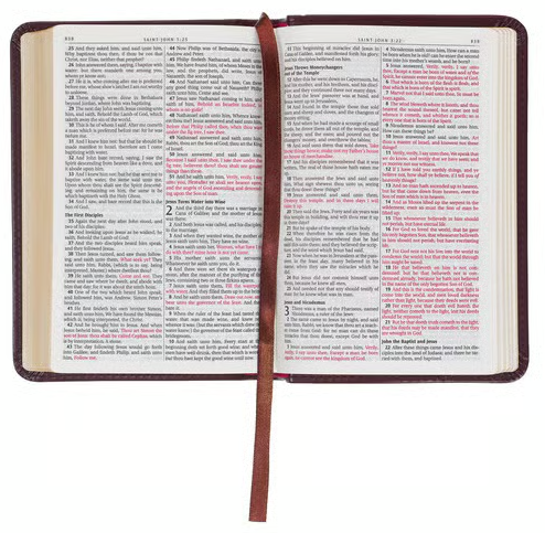 Englisch, King James Bibel, Taschenformat mit Goldschnitt - Kunstleder braun