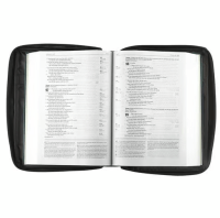 Bibelhülle Ichtus XS - schwarz, mit Reissverschluss, Seitentasche und Tragehenkel