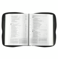 Bibelhülle Ichtus M - schwarz, mit Reissverschluss, Seitentasche und Tragehenkel