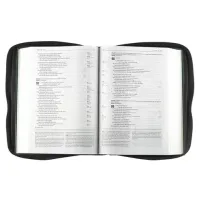 Bibelhülle Ichtus M - schwarz, mit Reissverschluss, Seitentasche und Tragehenkel