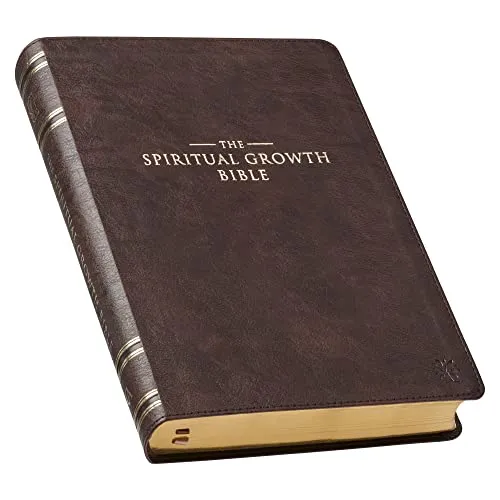 NLT Spiritual Growth Bible Espresso Brown Faux Leather