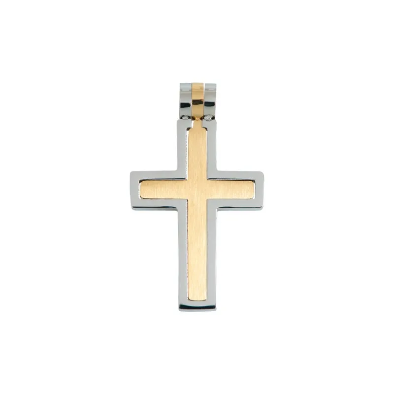 Anhänger Kreuz (2-teilig) aus Edelstahl - ohne Kette