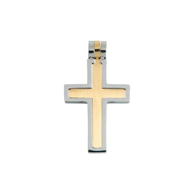 Anhänger Kreuz (2-teilig) aus Edelstahl - ohne Kette