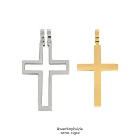 Anhänger Kreuz (2-teilig) aus Edelstahl - ohne Kette