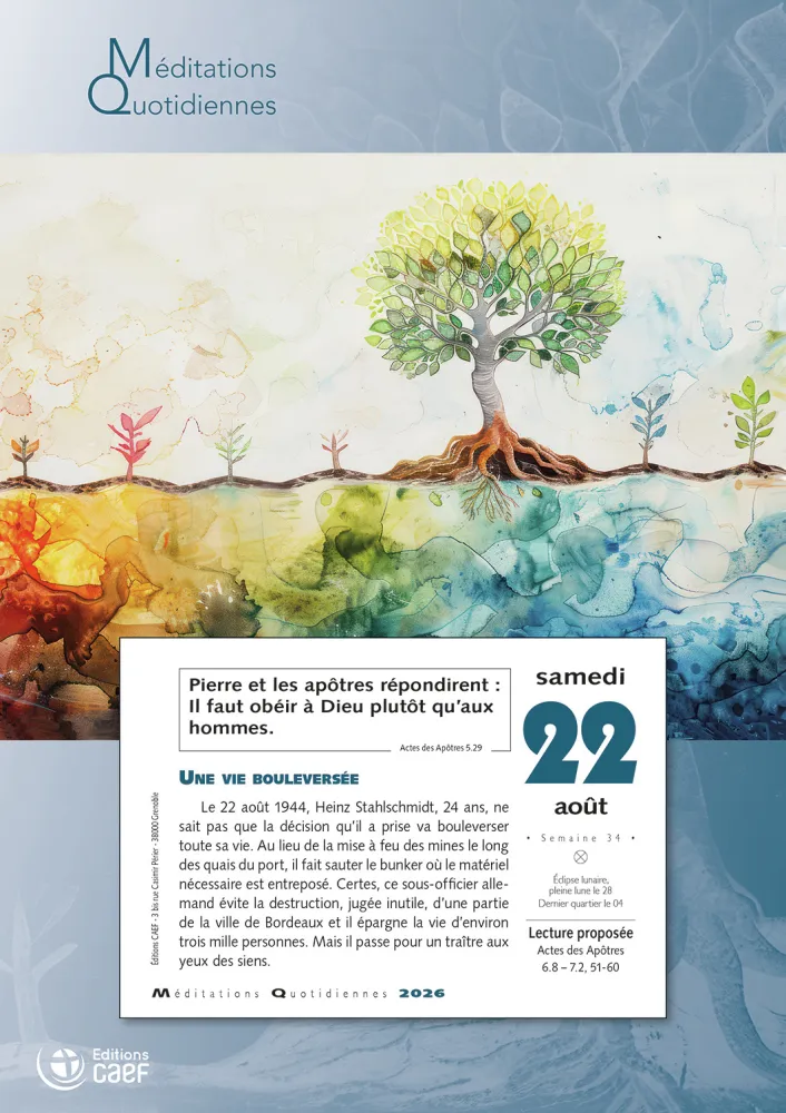 Méditations quotidiennes - calendrier éphéméride, bloc et plaque