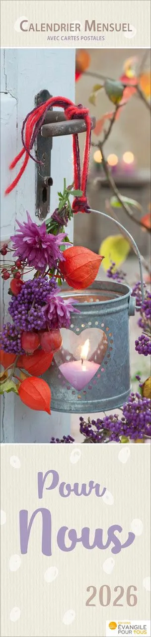 Pour nous (Fleurs) - Calendrier cartes postales, vertical