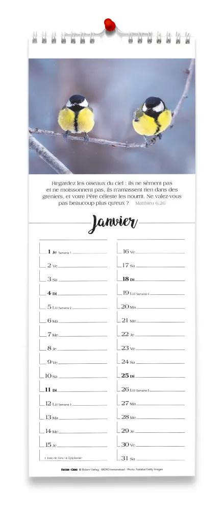 Chaque jour - calendrier vertical
