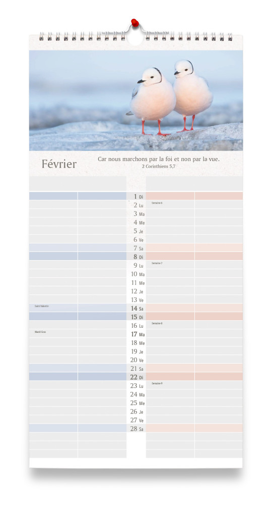 Duo - calendrier vertical