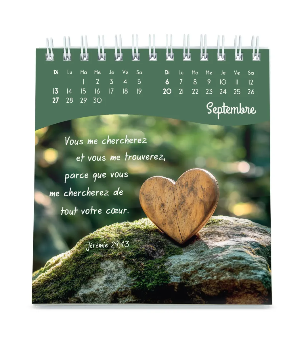 De tout cœur - calendrier de table
