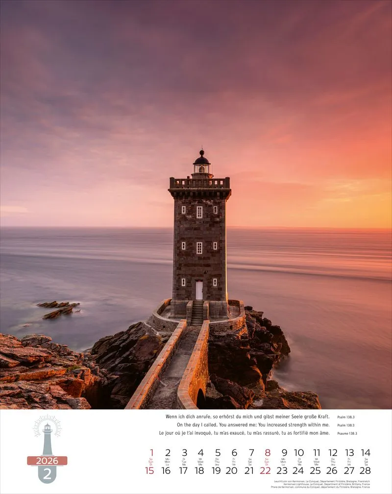 Leuchttürme, Phares, Lighthouses Dreisprachig Deutsch, Französisch, Englisch - Super-Wandkalender