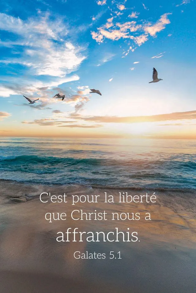 Calendrier format carte de crédit - Motif Paysage (Galates 5.1)