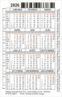 Calendrier format carte de crédit - Motif Paysage (Galates 5.1)