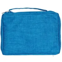 Bibelhülle Ichtus S - hellblau, mit Reissverschluss, Seitentasche und Tragehenkel