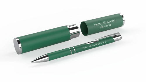 Kugelschreiber im Etui - Siehe, ich mache alles neu - dunkelgrün
