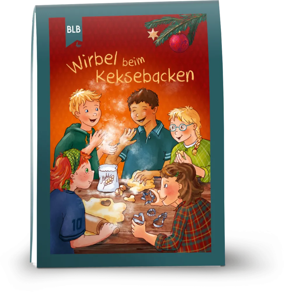 Wirbel beim Keksebacken - Weihnachtsflyer für Kinder