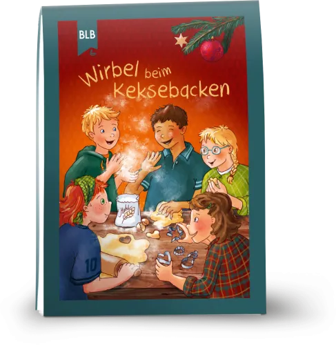 Wirbel beim Keksebacken - Weihnachtsflyer für Kinder