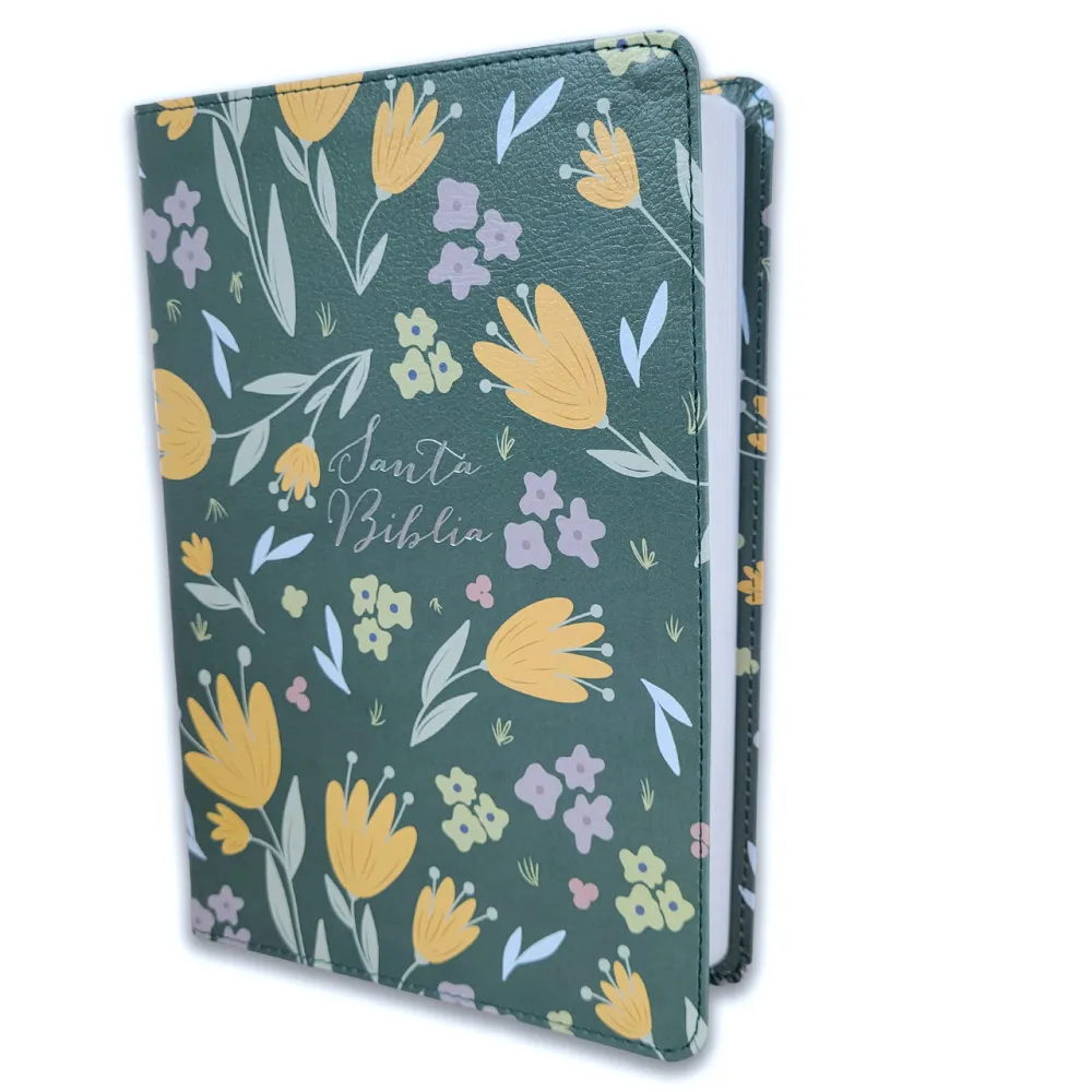 Espagnol, Bible, Reina Valera 1960, gros caractères, moyen format, similicuir vert - letra grande...