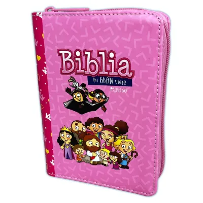 Spanisch, Bibel Reina Valera 1960 Mi Gran Viaje für Kinder, Grosschrift, Kunstleder, rosa,...