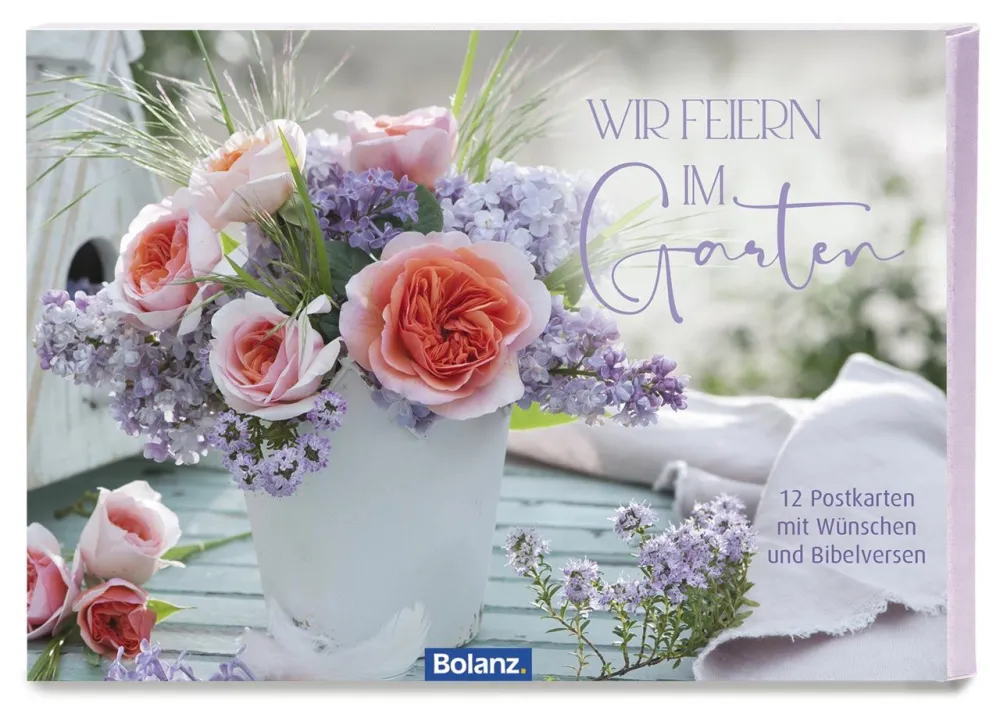 Postkartenbox Wir feiern im Garten - 12 verschiedene Postkarten in einer Box mit Magnetverschluss