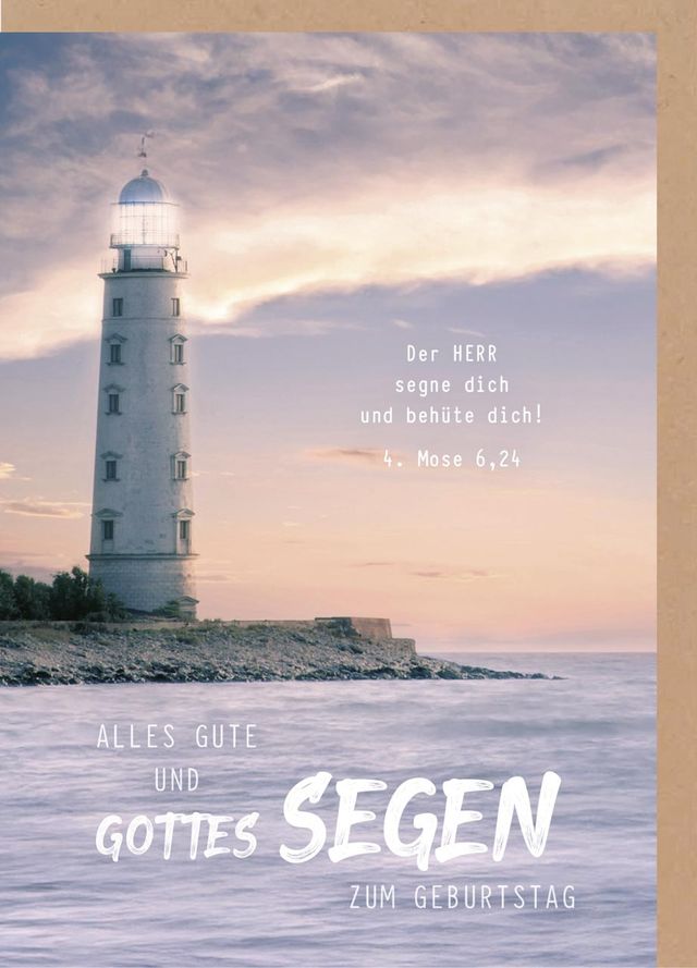 Faltkarte Leuchtturm Alles Gute - 4. Mose 6,24