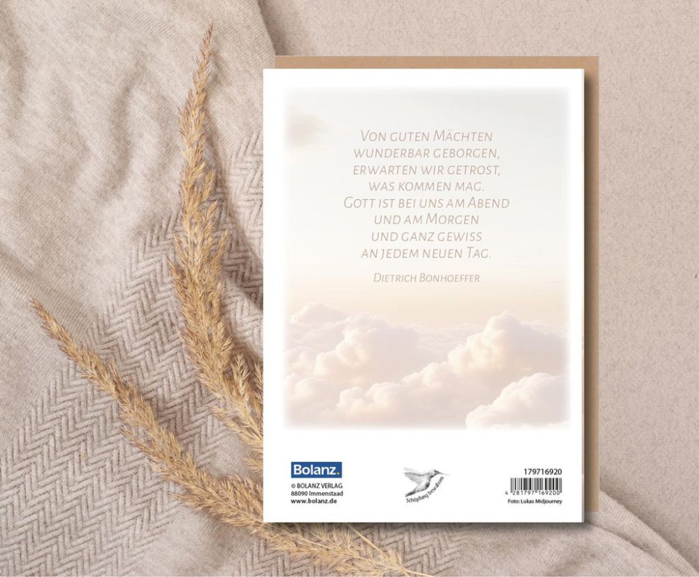 Faltkarte Trauer Wolken - Dietrich Bonhoeffer