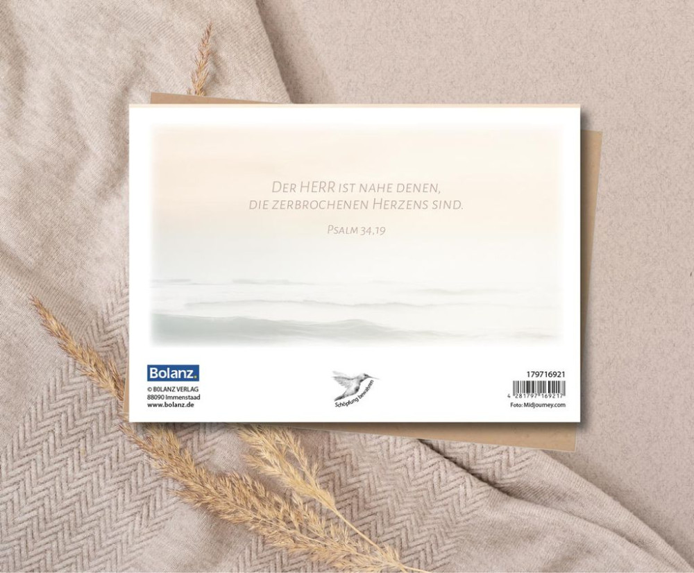 Faltkarte In stiller Trauer - Meer - Psalm 34,19