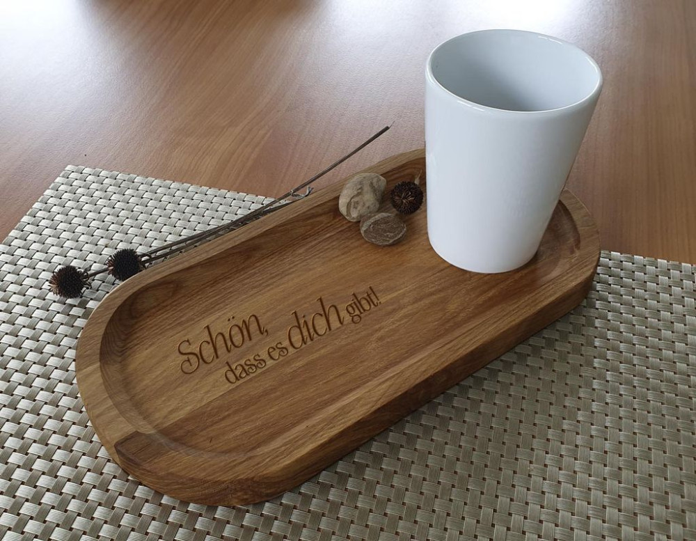 Holztablett - Schön, dass es dich gibt!
