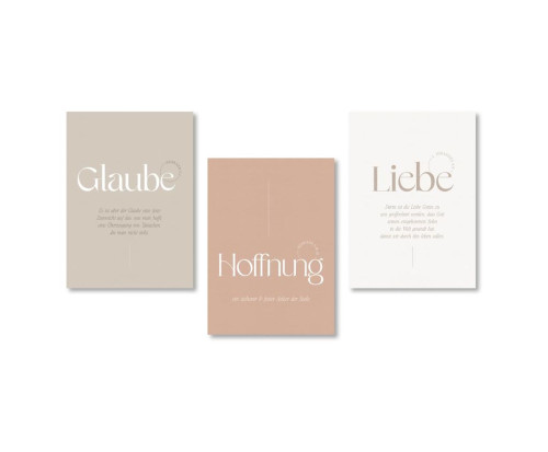 Poster Fatzer Glaube, Hoffnung, Liebe DIN A4 3er Set