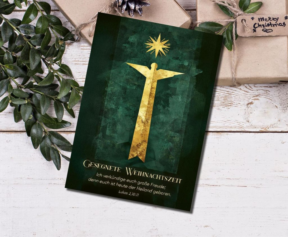Postkarten Weihnachtszeit Engel - Lukas 2, 10.11