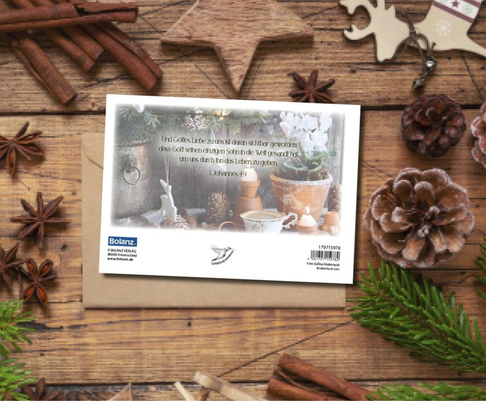 Faltkarte Weihnachtszeit - 1. Johannes 4,9