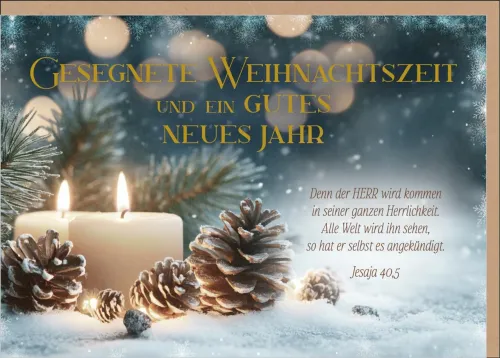 Faltkarte Weihnachtszeit Kerzen - Jesaja 40,5