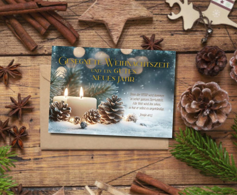 Faltkarte Weihnachtszeit Kerzen - Jesaja 40,5