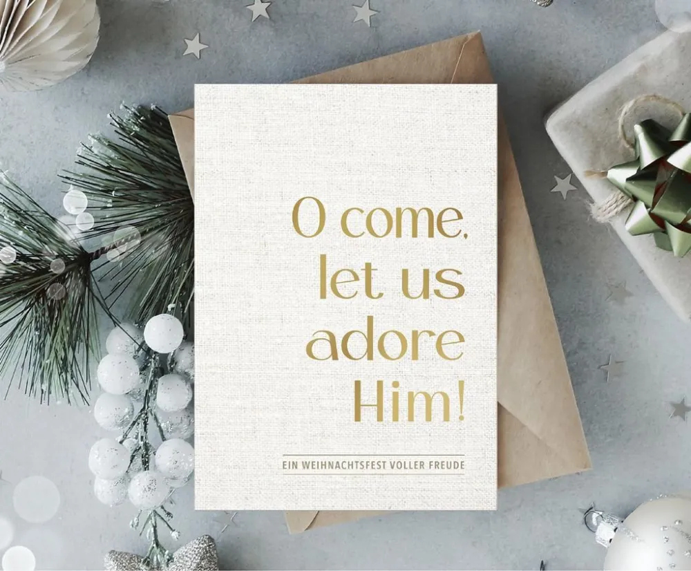 Faltkarte O come let us adore Him! - Friedrich Heinrich Ranke