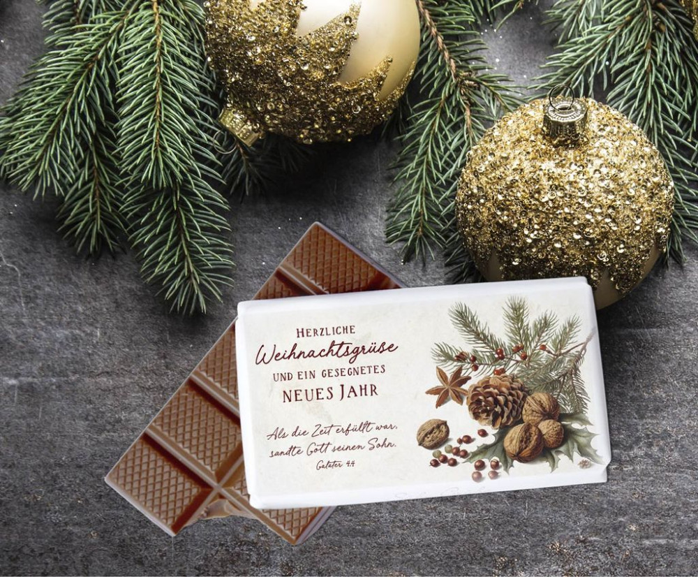 Schokolade Weihnachtsgrüsse - Galater 4:4